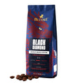Bluore Black Diamond whole bean coffee bag with coffee beans on a white background